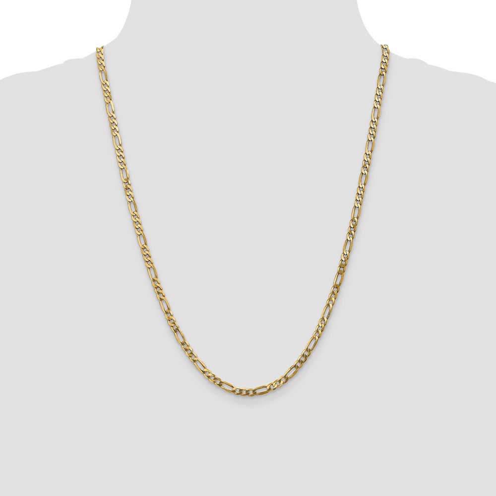 10k 4mm Flat Figaro Chain