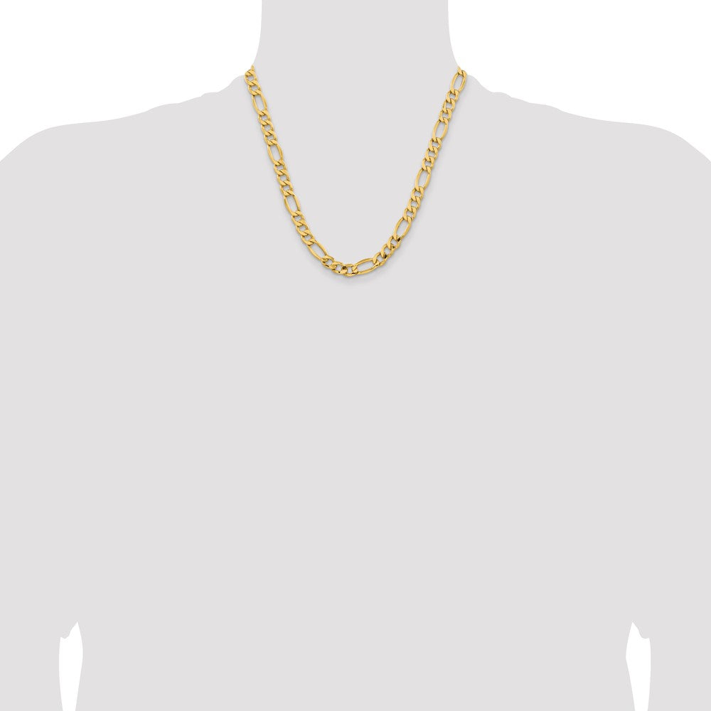 10k 8.5mm Semi-Solid Figaro Chain