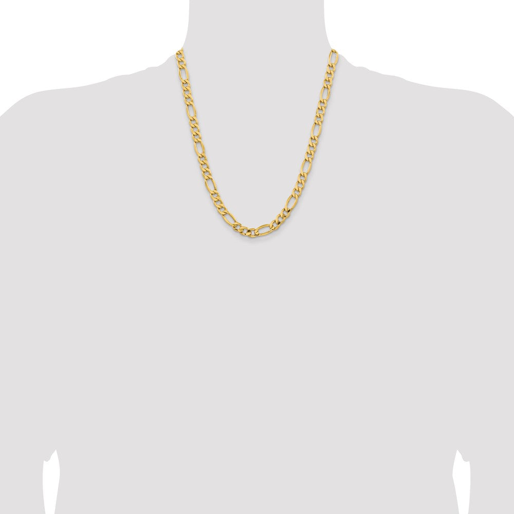 10k 8.5mm Semi-Solid Figaro Chain