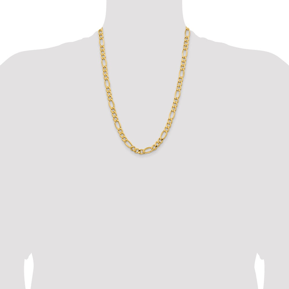10k 8.5mm Semi-Solid Figaro Chain
