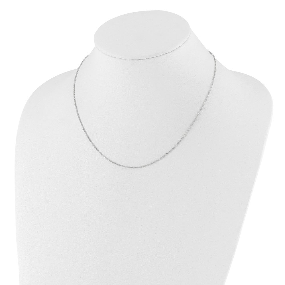 10k White Gold  1.25mm Singapore 1in+1in Adjustable Chain