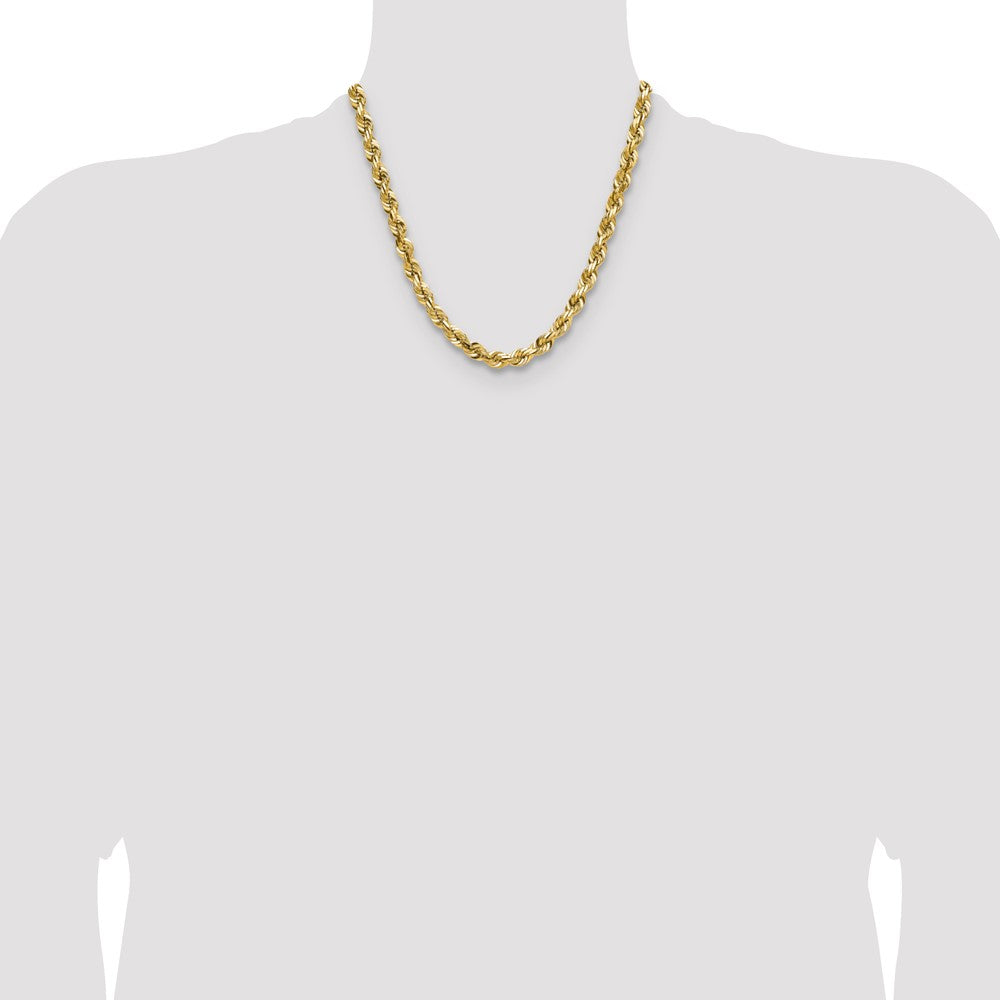 10K 7mm Diamond-Cut Rope Chain