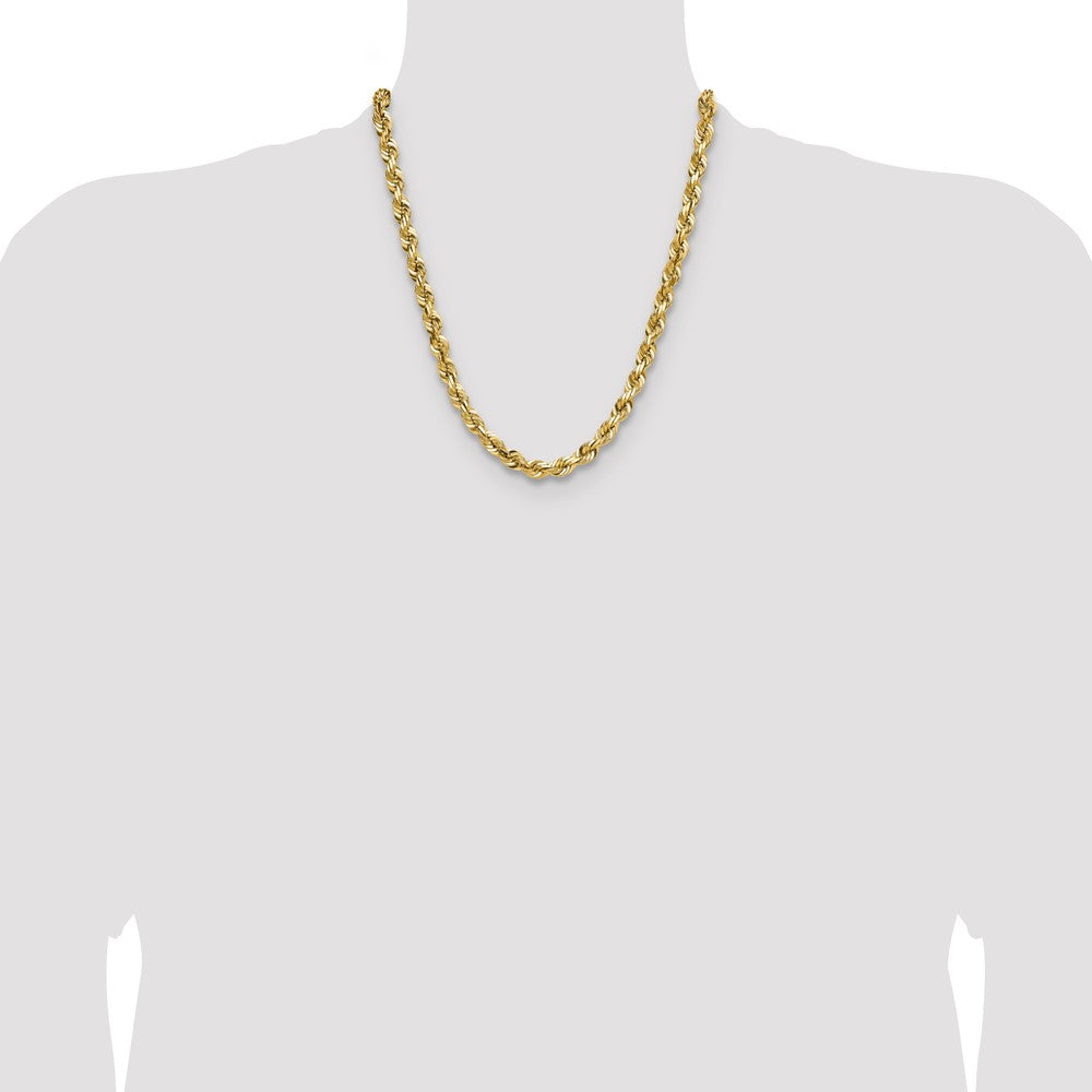 10K 7mm Diamond-Cut Rope Chain