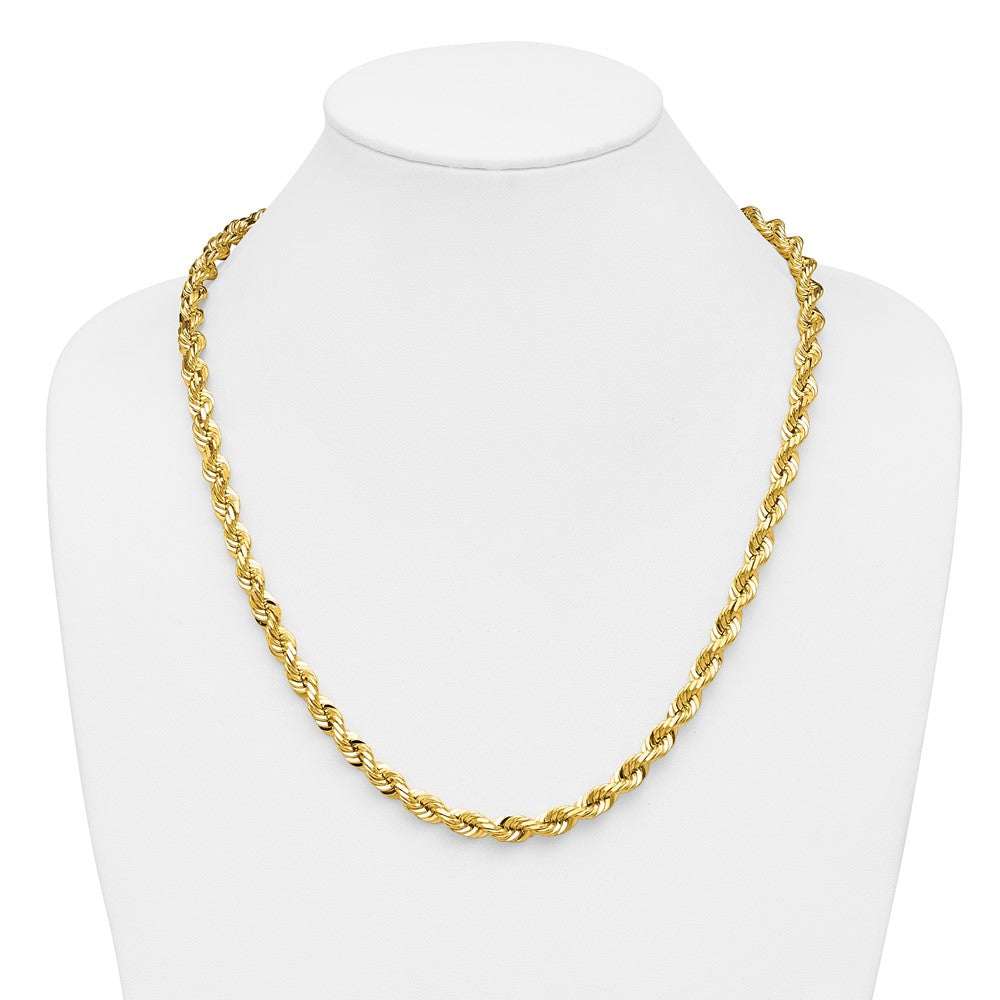 10K 7mm Diamond-Cut Rope Chain