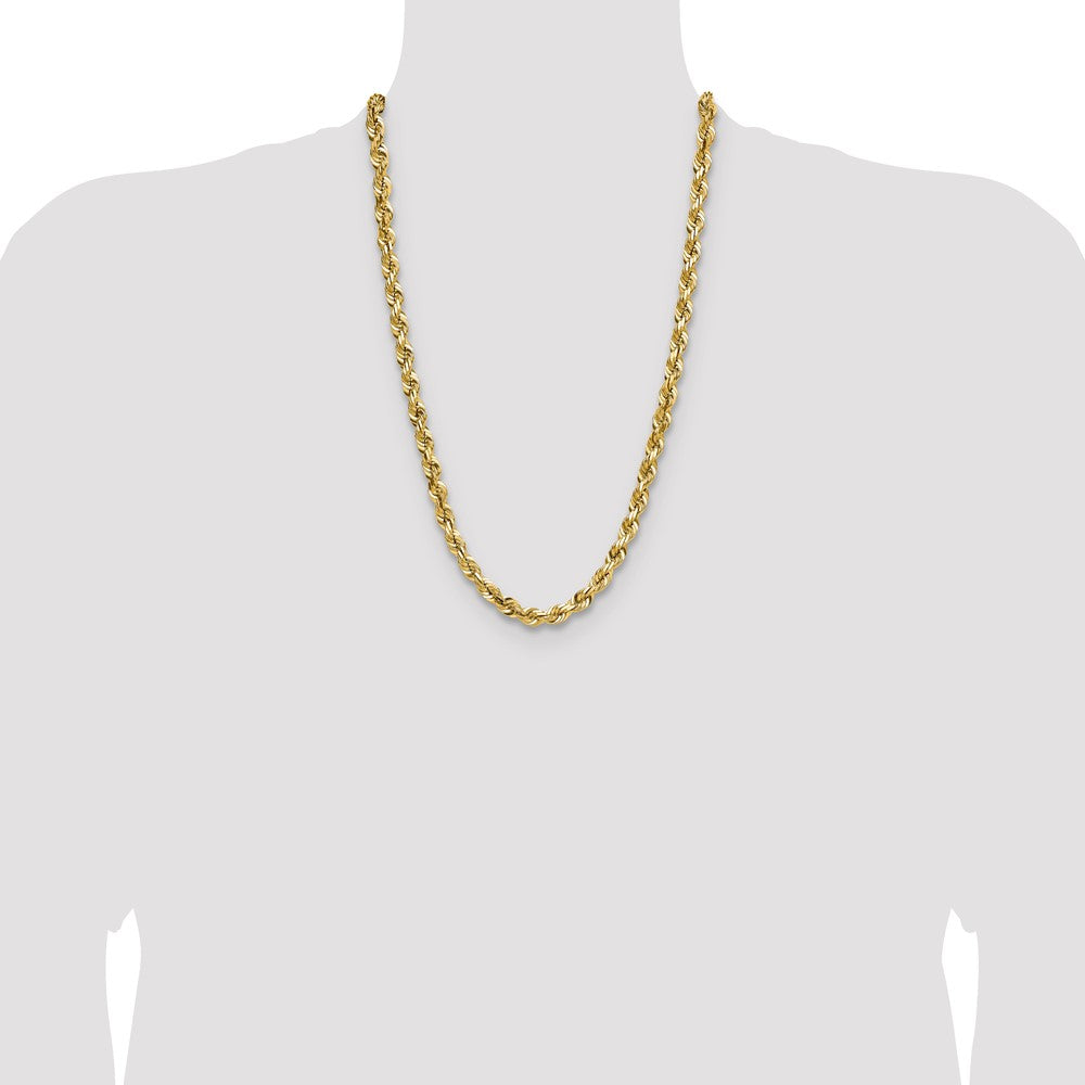 10K 7mm Diamond-Cut Rope Chain