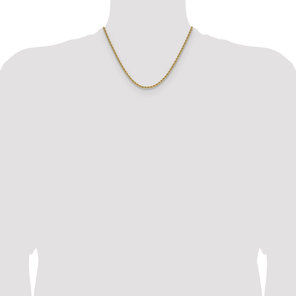 10k 2.75mm Solid Regular Rope Chain