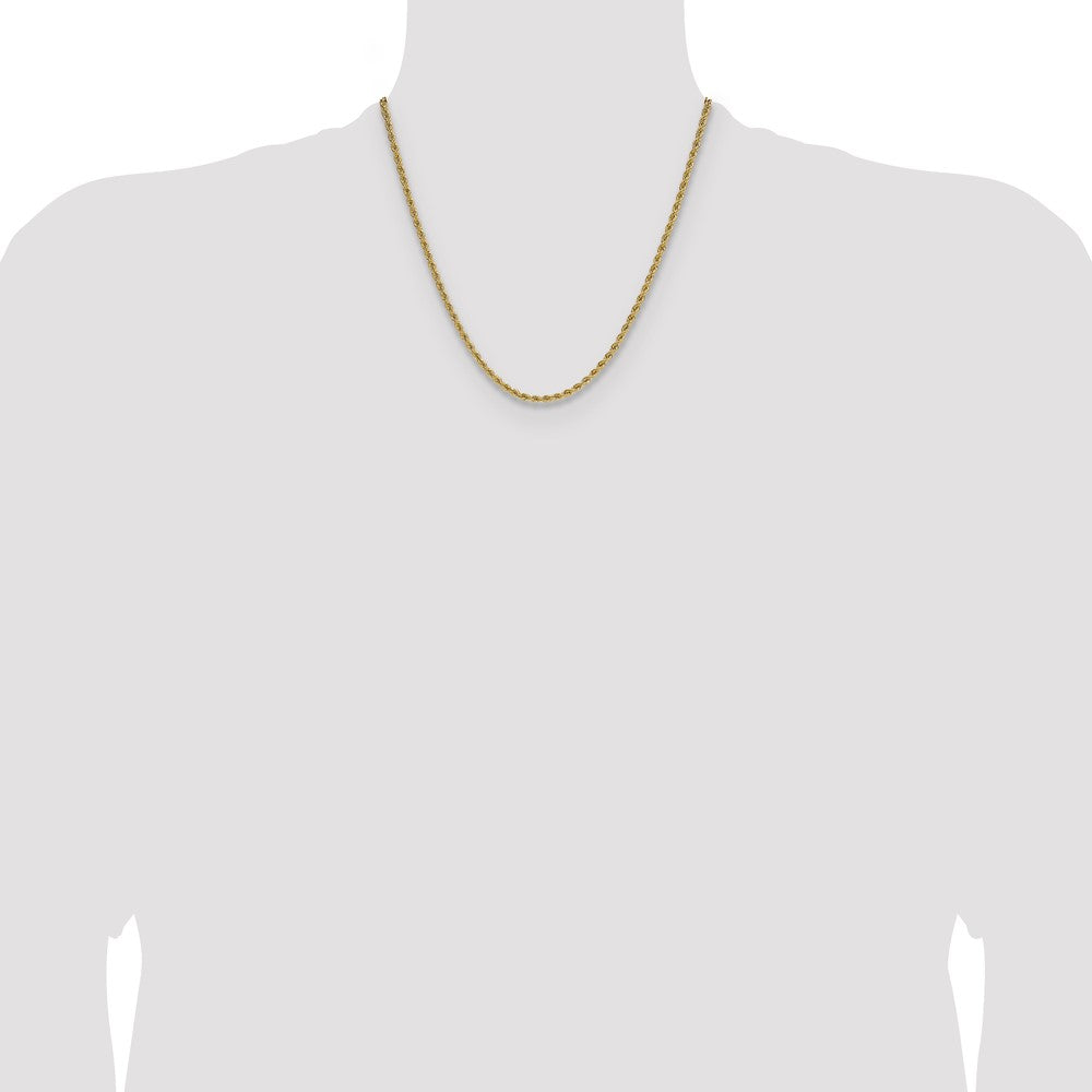 10k 2.75mm Solid Regular Rope Chain