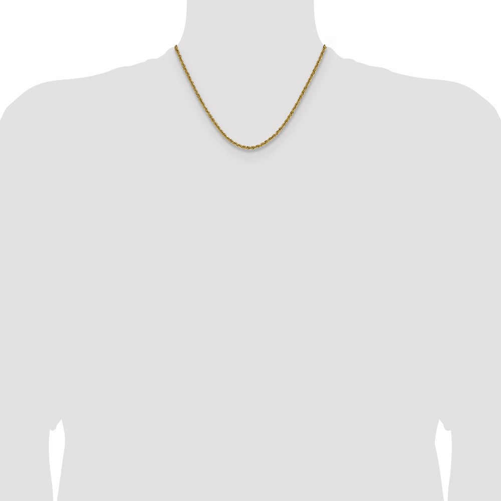 10k 3mm Solid Regular Rope Chain