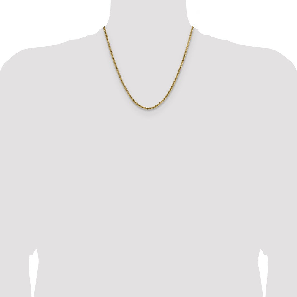10k 3mm Solid Regular Rope Chain