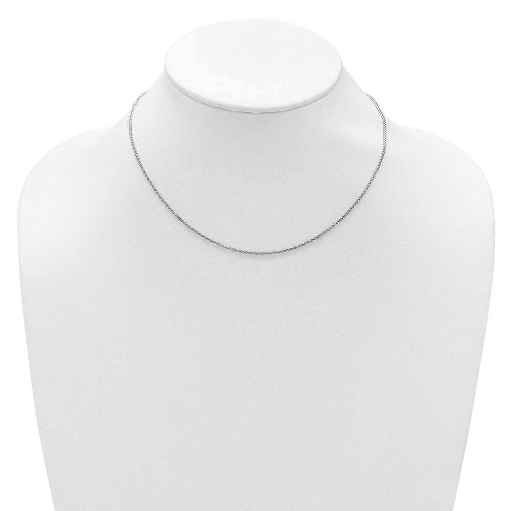 10k White Gold 1.5mm Spiga 1in+1in Adjustable Chain