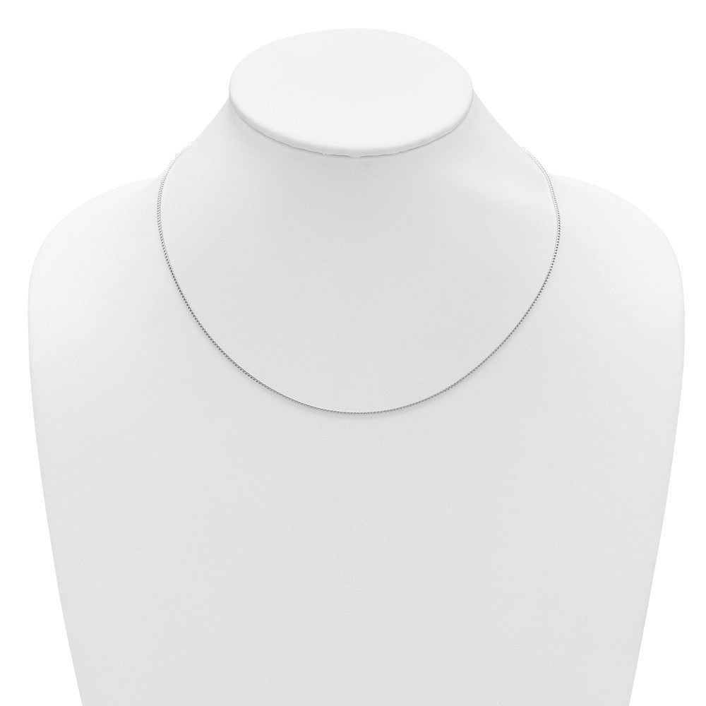 10K White Gold 1.1mm Franco 1in+1in Adjustable Chain