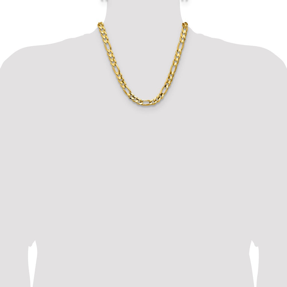 10K 10.0mm Concave Figaro Chain