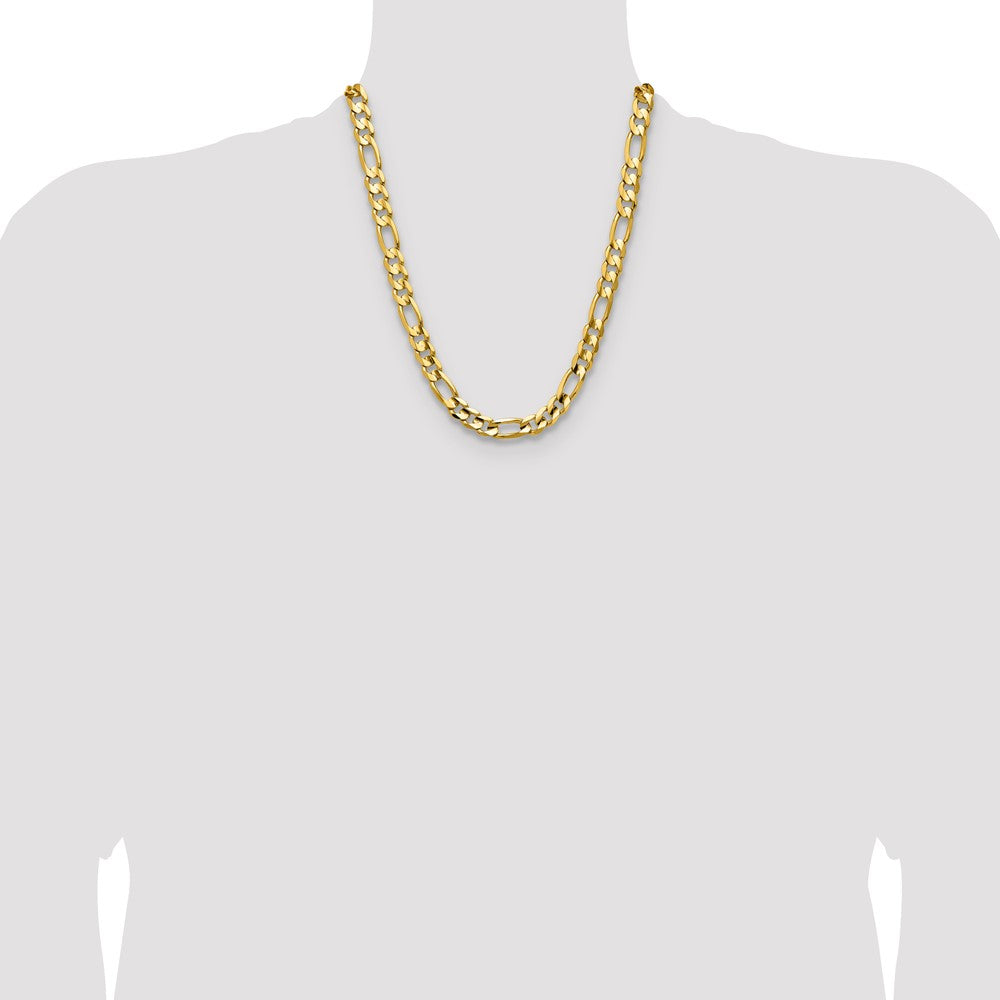 10K 10.0mm Concave Figaro Chain