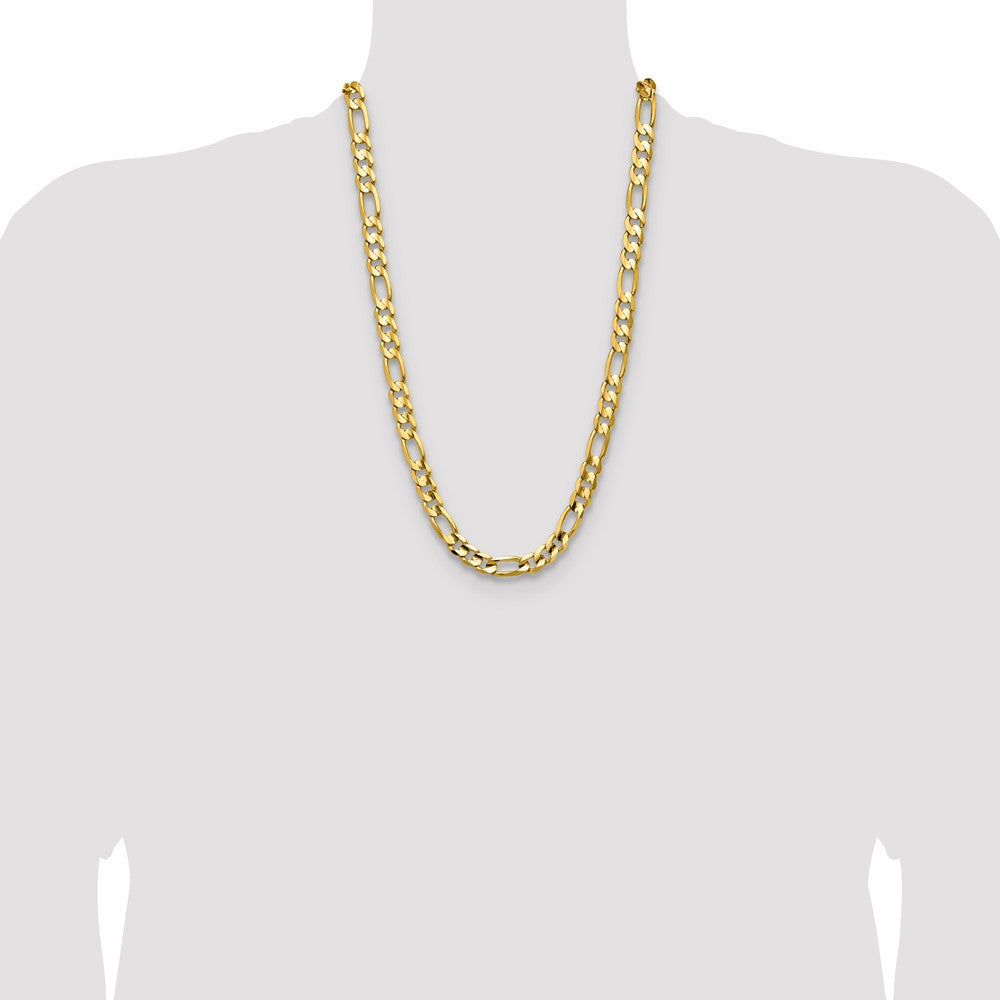 10K 10.0mm Concave Figaro Chain