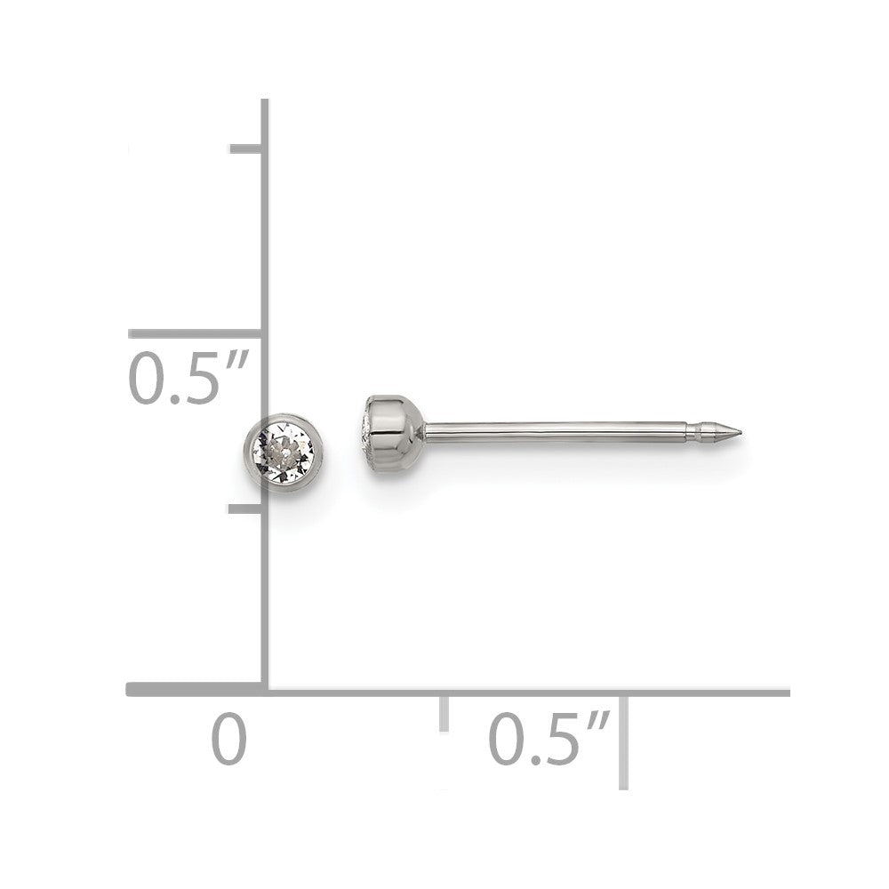 Inverness Titanium 3mm Crystal Post Earrings
