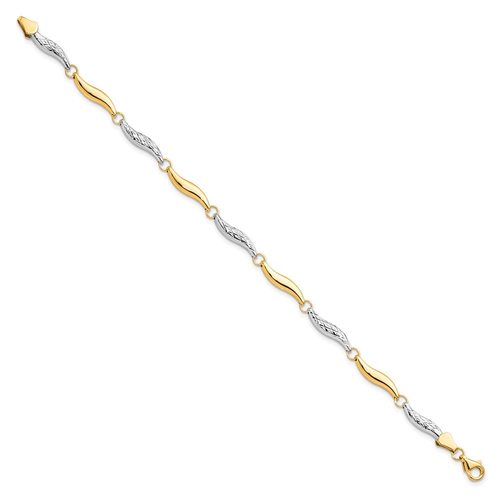 10K w/Rhodium D/C Bracelet