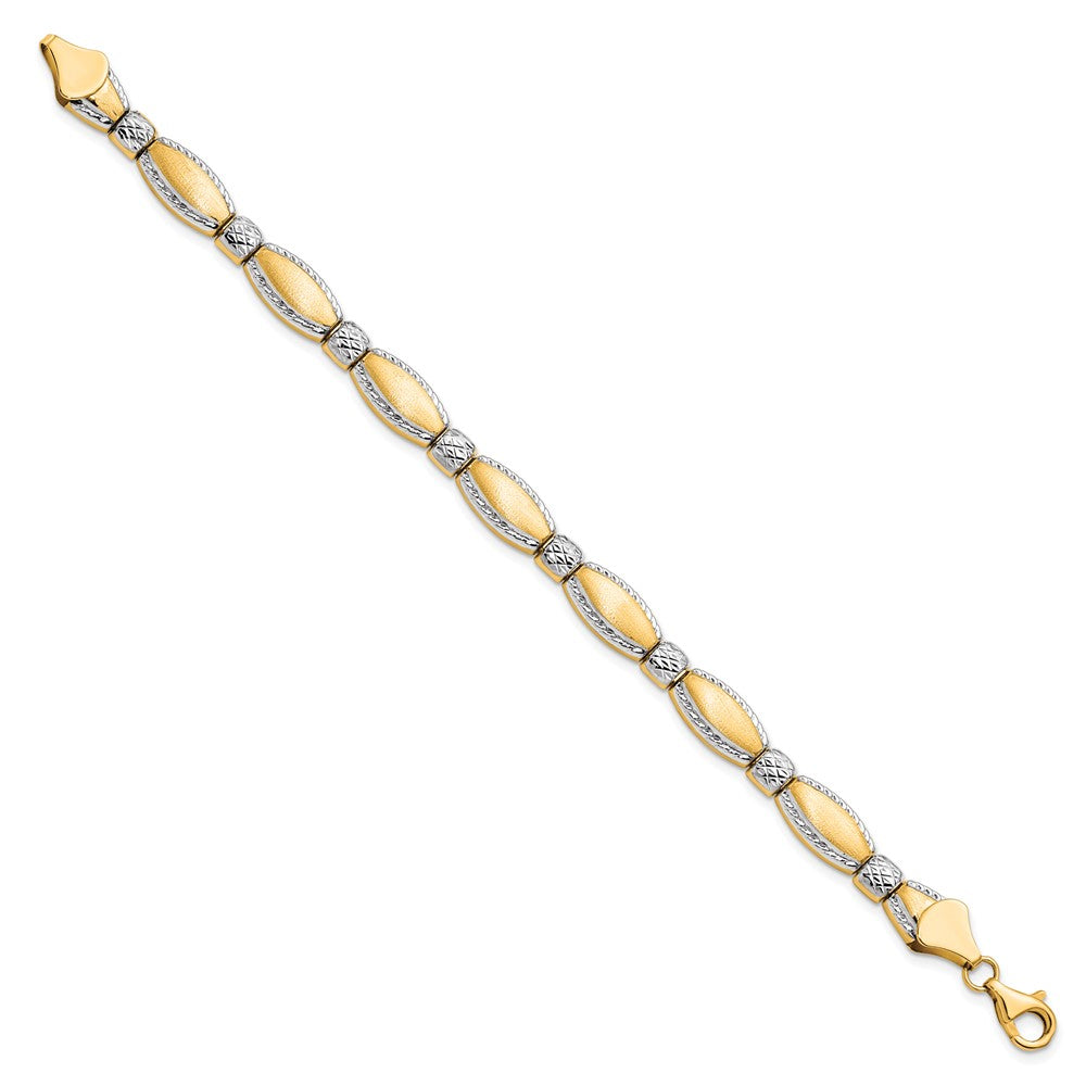 10K w/Rhodium D/C Bracelet