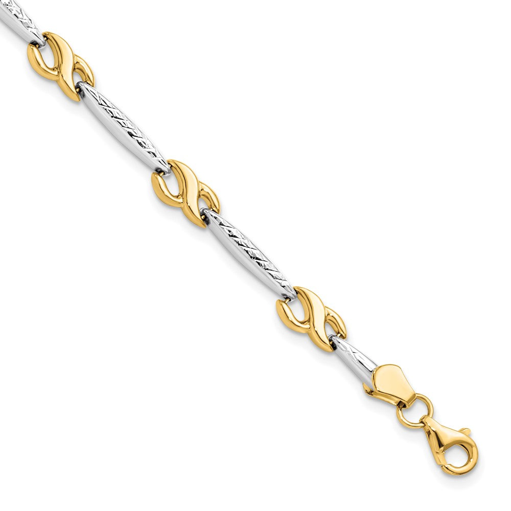 Polished;10K Yellow gold;Diamond;Fancy lobster;Rhodium;Diamond Cut