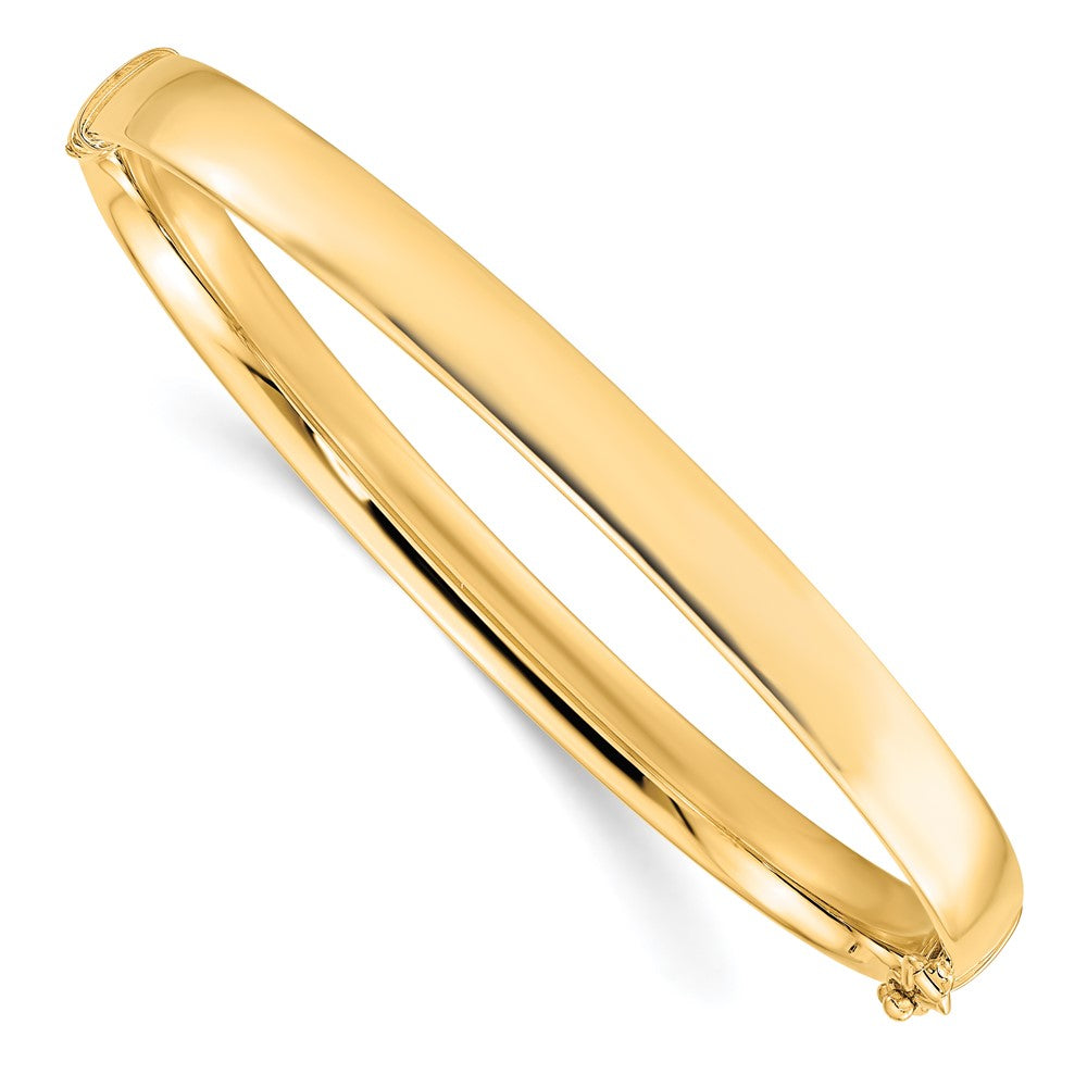 Polished;10K Yellow gold;Hinged;Safety clasp