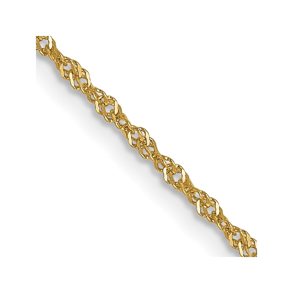 Diamond-cut;14k Yellow gold;Spring Ring