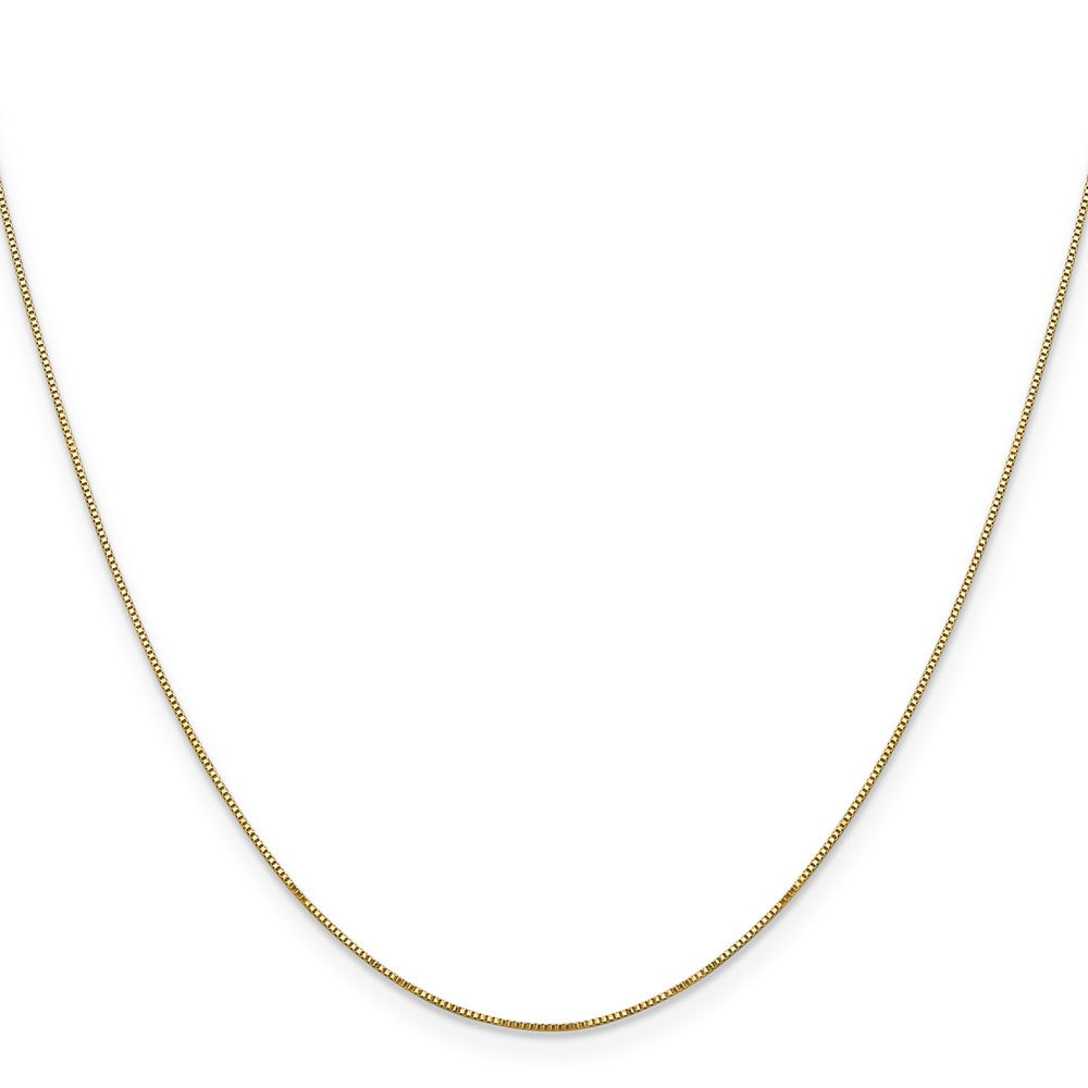 14K 20 inch Carded .5mm Box Link with Spring Ring Clasp Chain