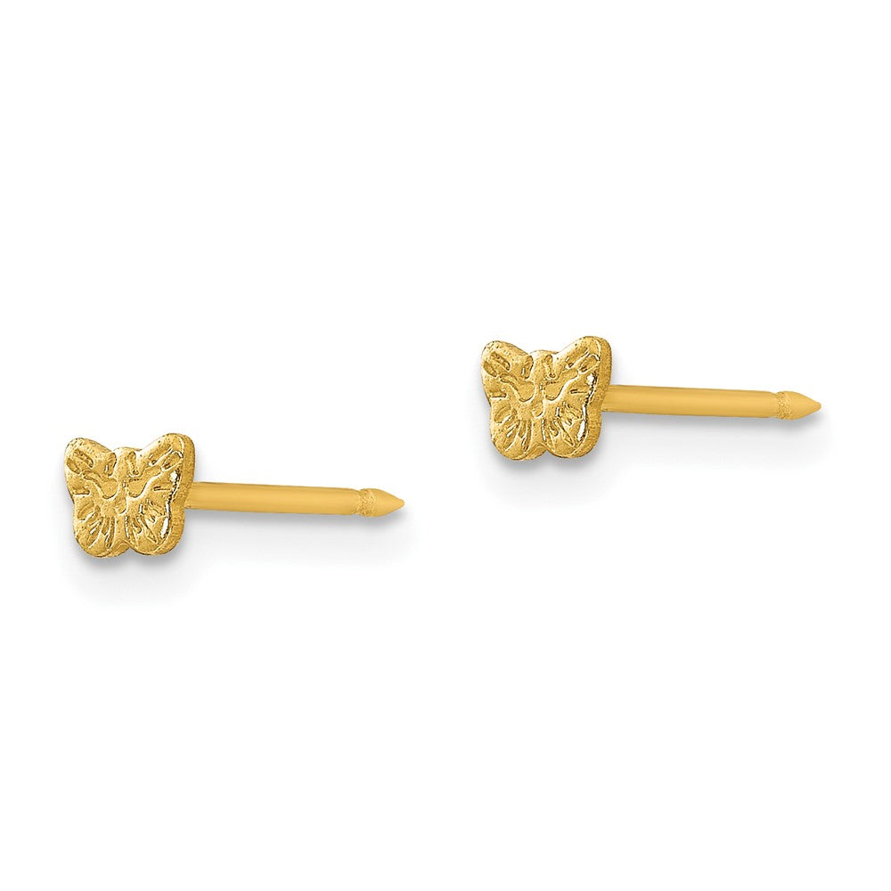 Inverness Stainless Steel 24K Gold-plated Petite Butterfly Earrings
