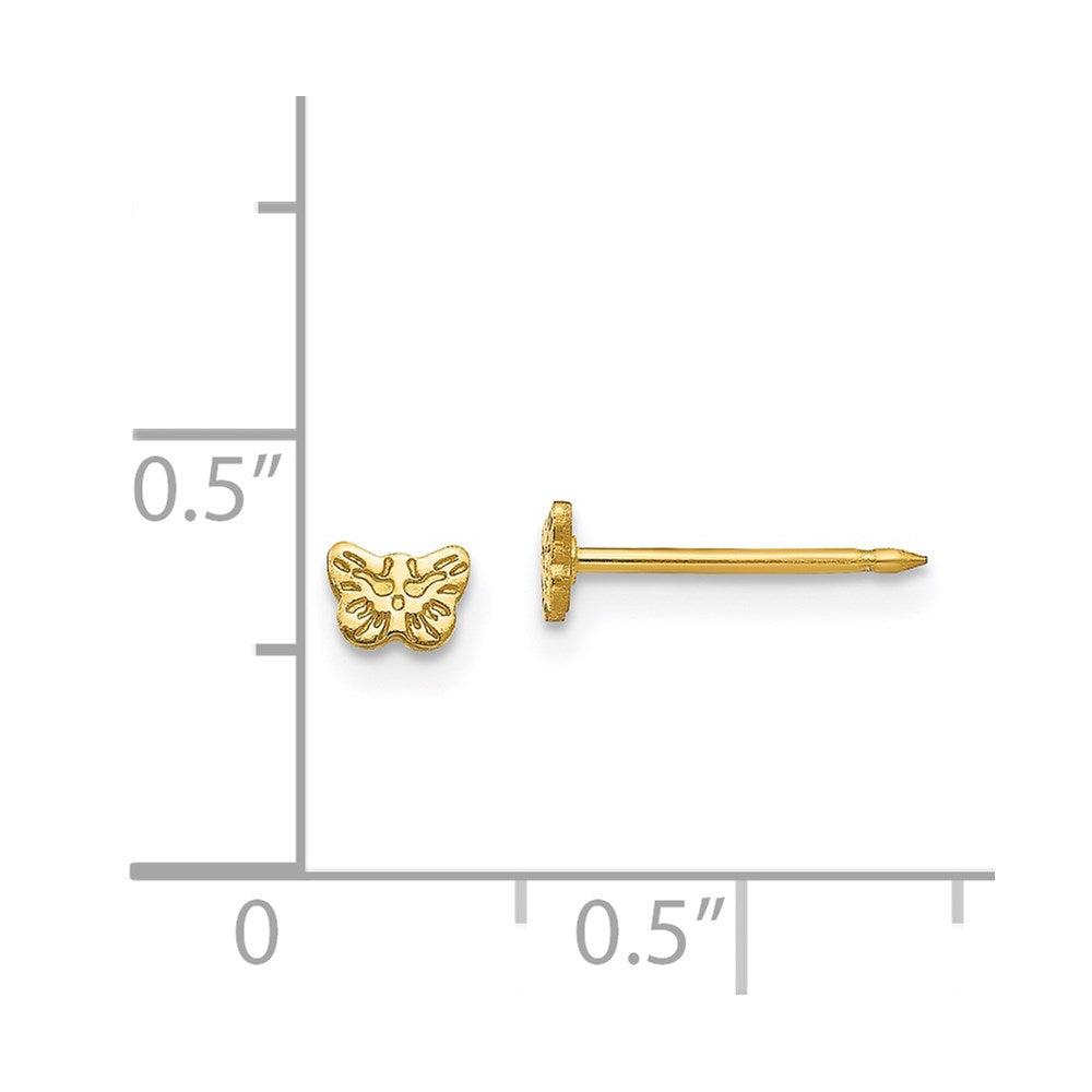 Inverness Stainless Steel 24K Gold-plated Petite Butterfly Earrings