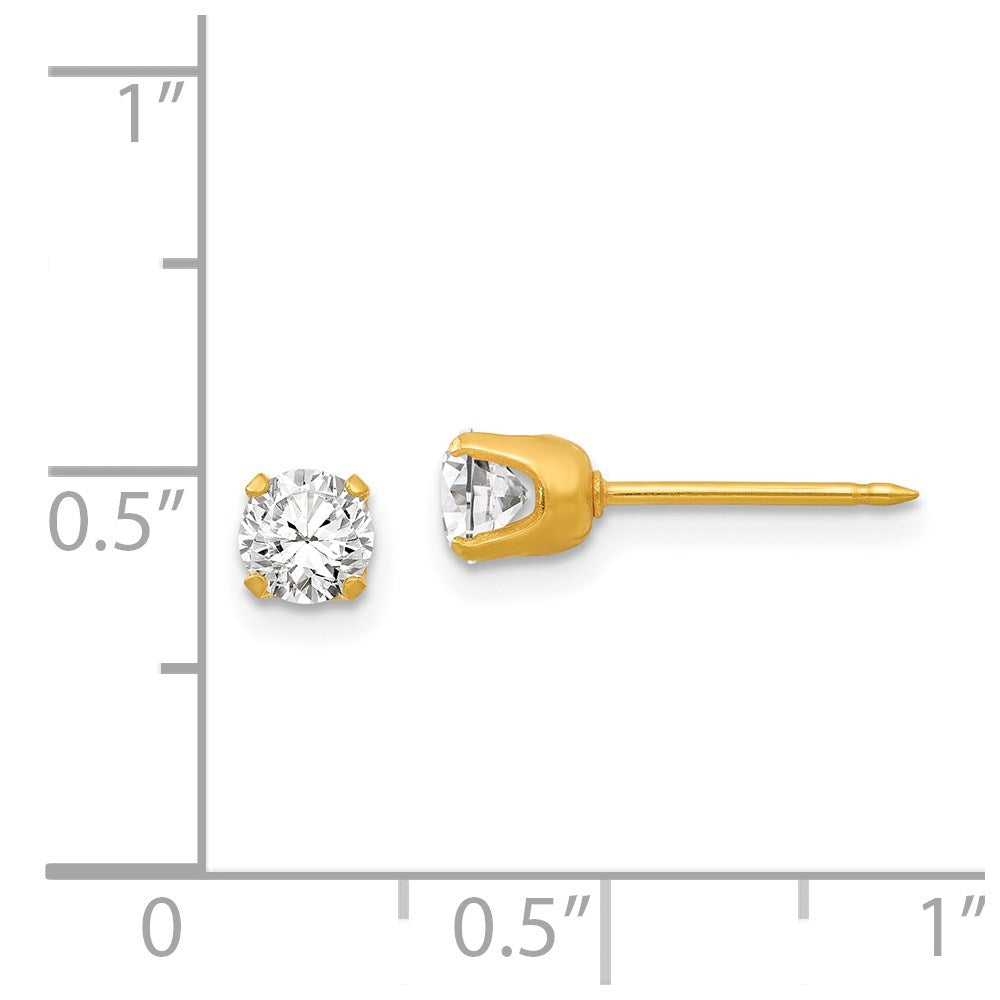 Inverness 14k 4.25mm CZ Post Earrings