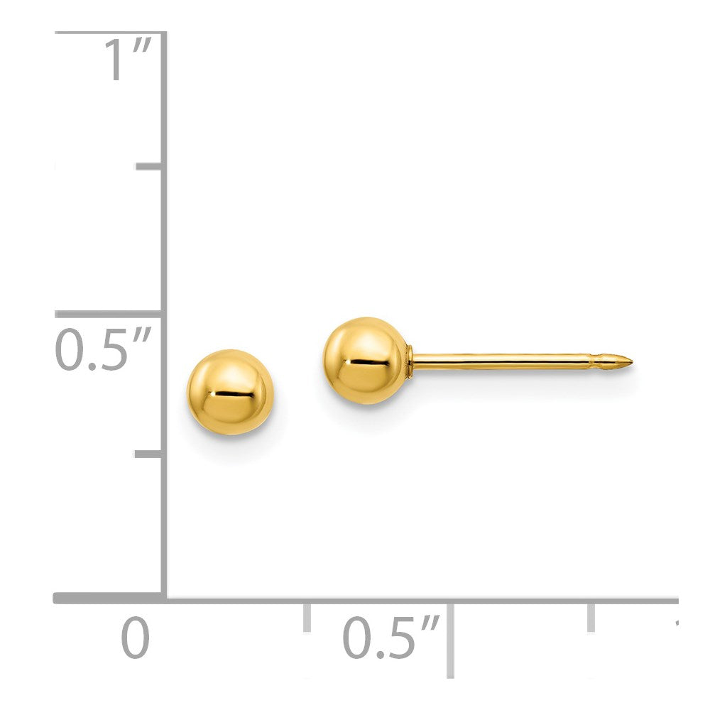 Inverness 14k 4mm Ball/Long Post Earrings