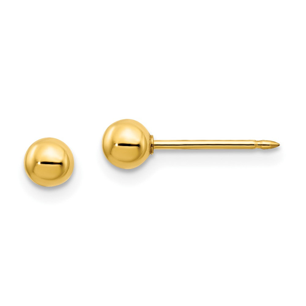 Polished;14k Yellow gold;Hollow;Post