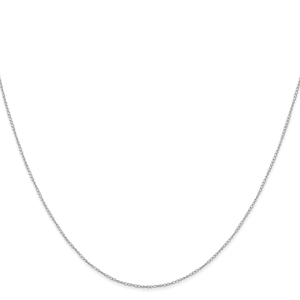14K White Gold 18 inch Carded .42mm Curb with Spring Ring Clasp Chain