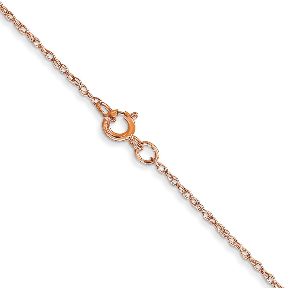 14K Rose Gold 20 inch Carded .6mm Cable Rope with Spring Ring Clasp Chain