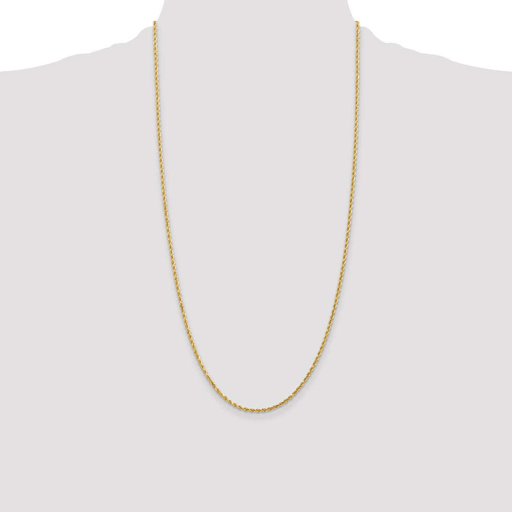 14K 2mm Diamond-Cut Rope Chain