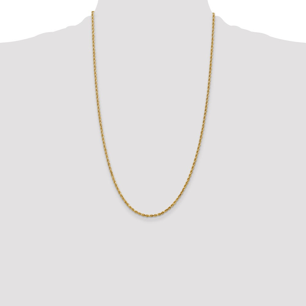 14K 2.5mm Diamond-Cut Rope Chain