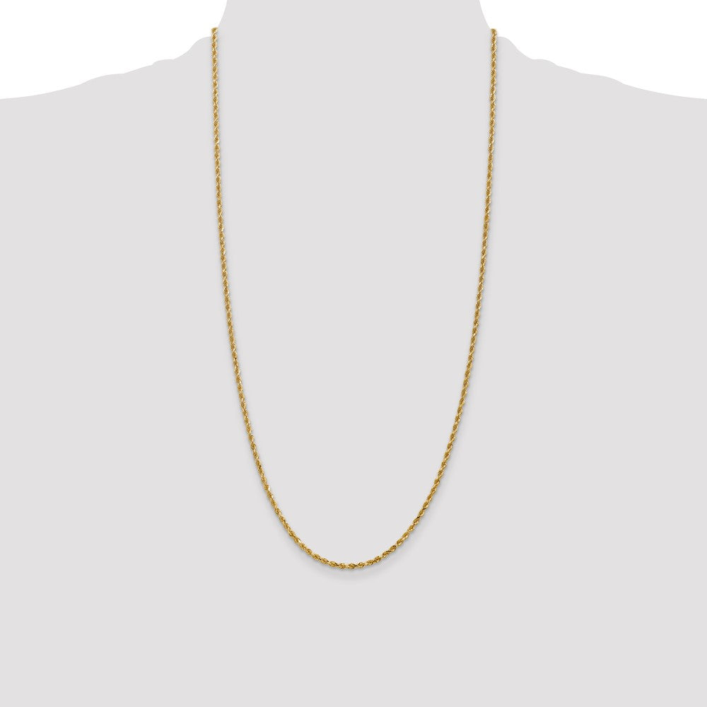 14K 2.5mm Diamond-Cut Rope Chain