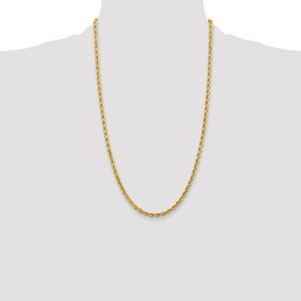 14K 4mm Diamond-Cut Rope Chain