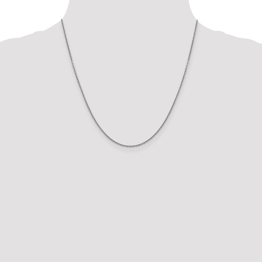 14K White Gold 1.5mm D/C Cable Chain