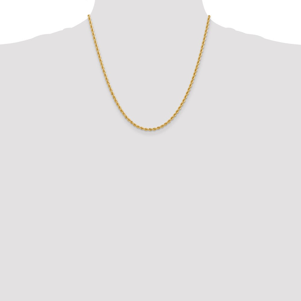 14K 2.75mm Solid Regular Rope Chain