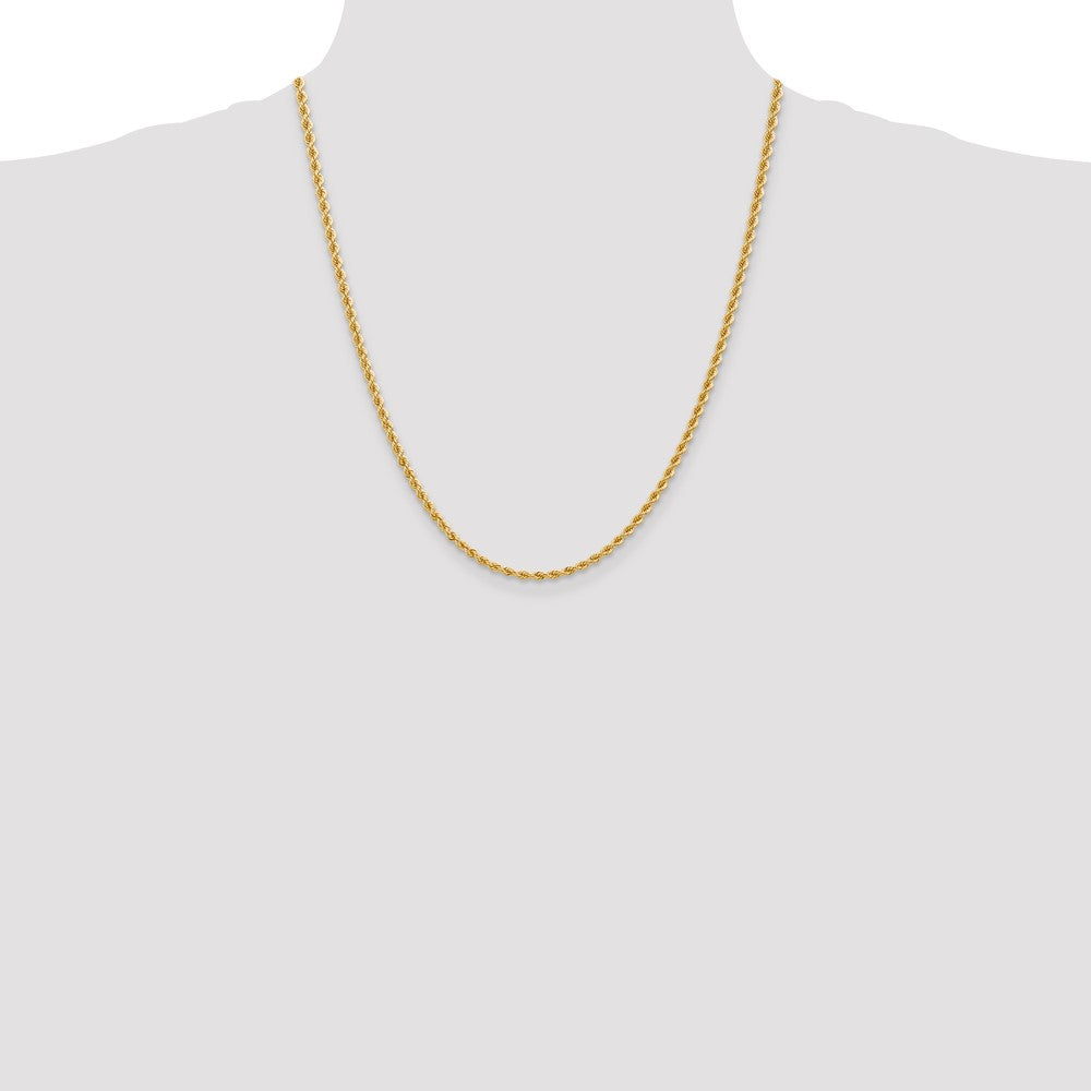 14K 2.75mm Solid Regular Rope Chain