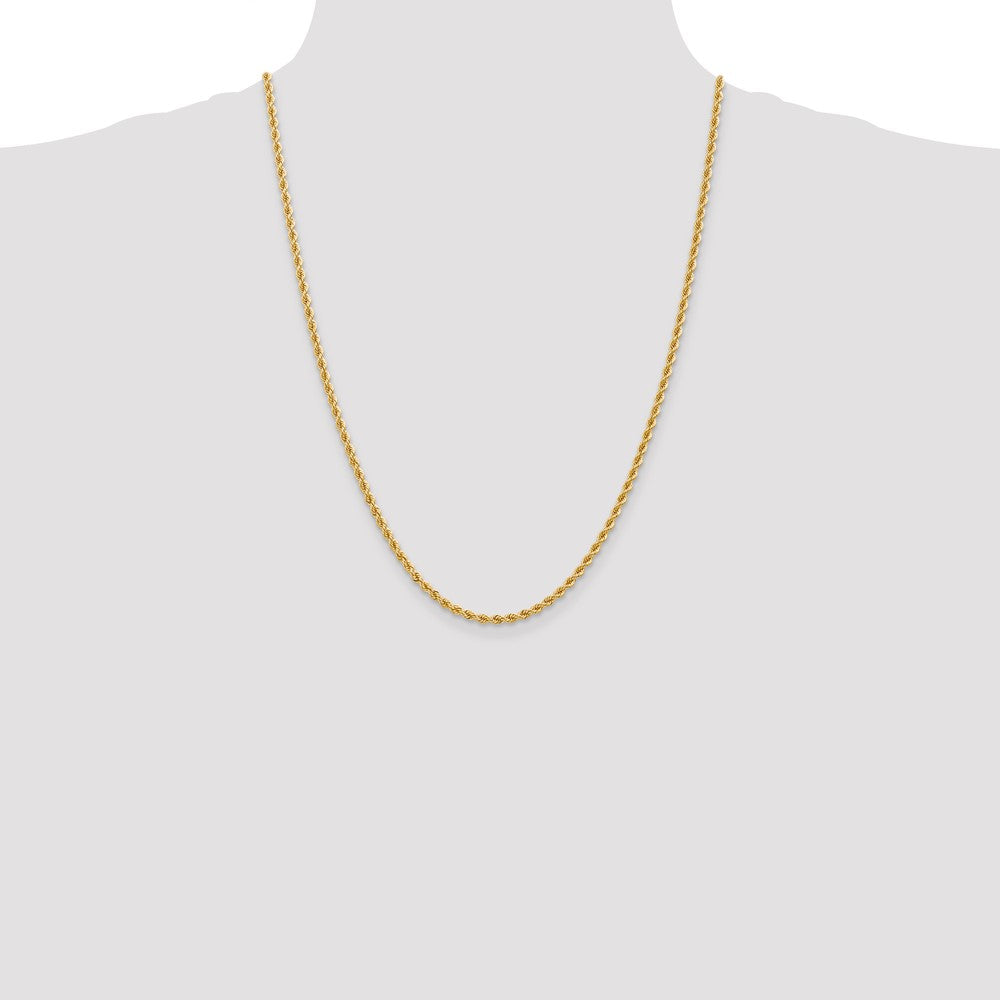 14K 2.75mm Solid Regular Rope Chain