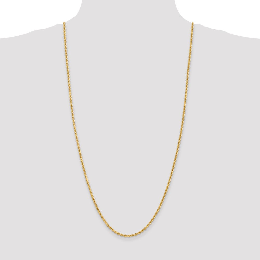 14K 2.75mm Solid Regular Rope Chain