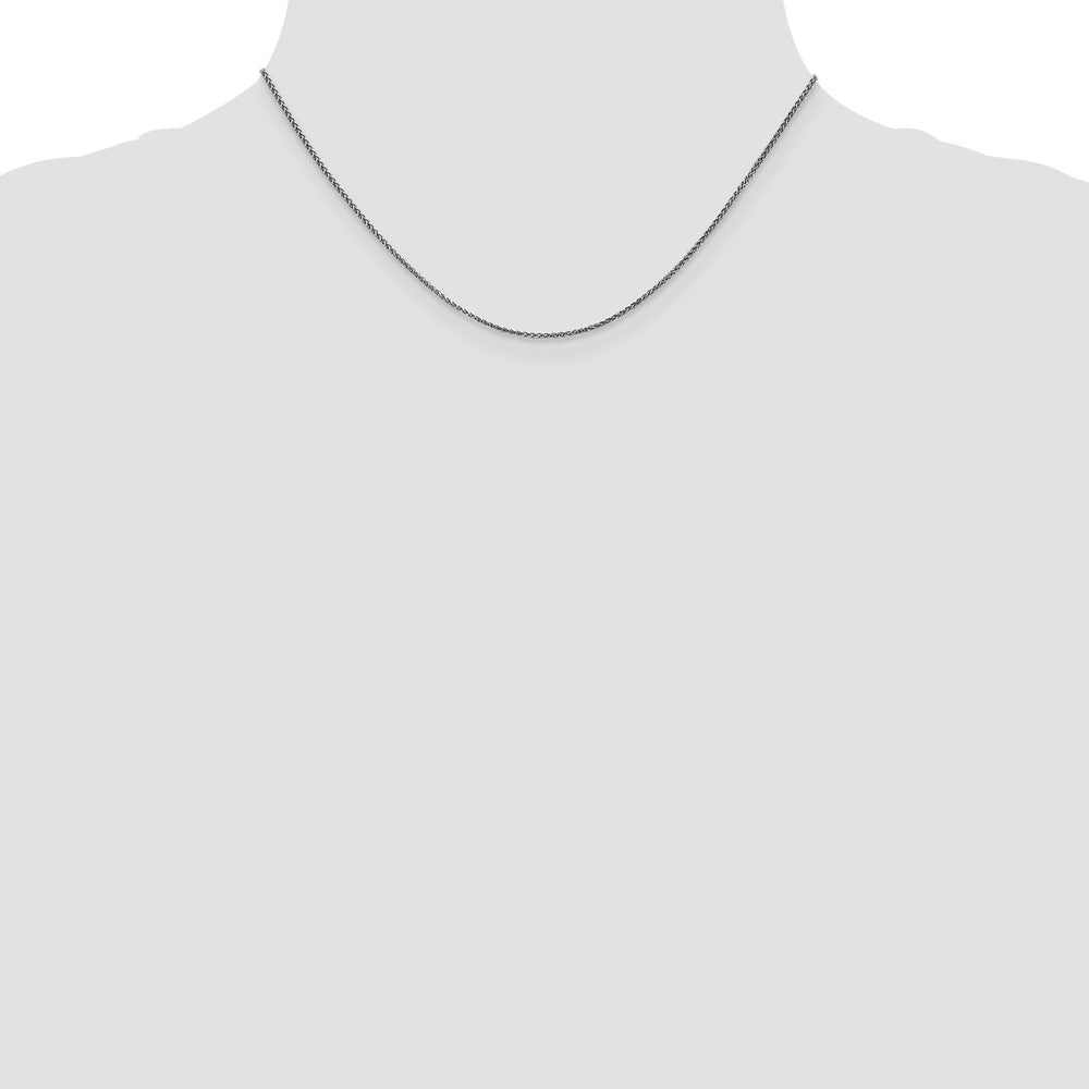 14K White Gold 1.2mm Solid D/C Spiga Chain