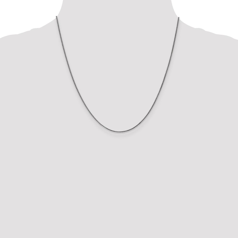 14K White Gold 1.2mm Solid D/C Spiga Chain