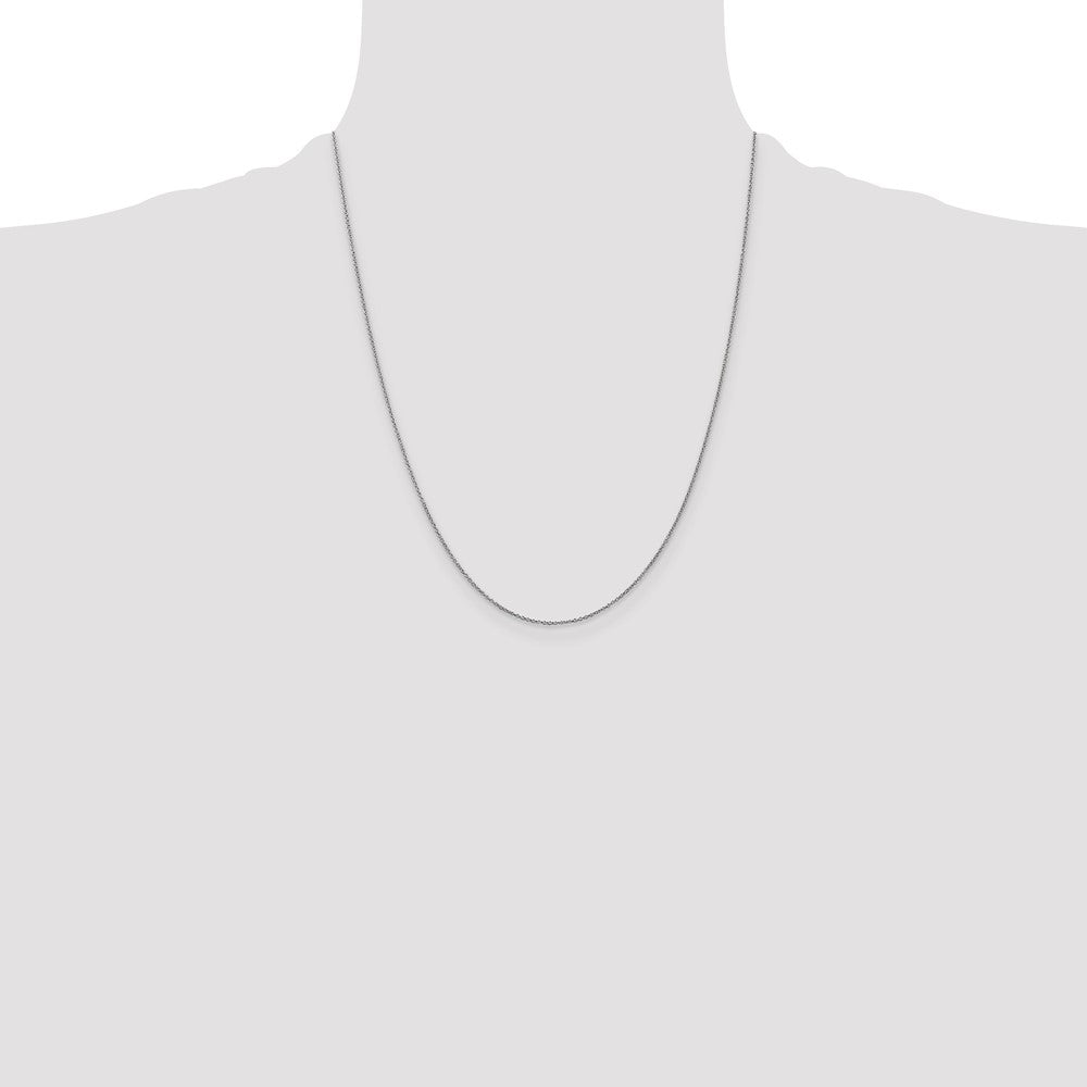 14K White Gold .9mm Round Cable Chain