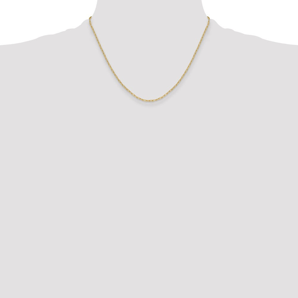 14k 2.2mm Semi-Solid Beveled D/C Paperclip Chain