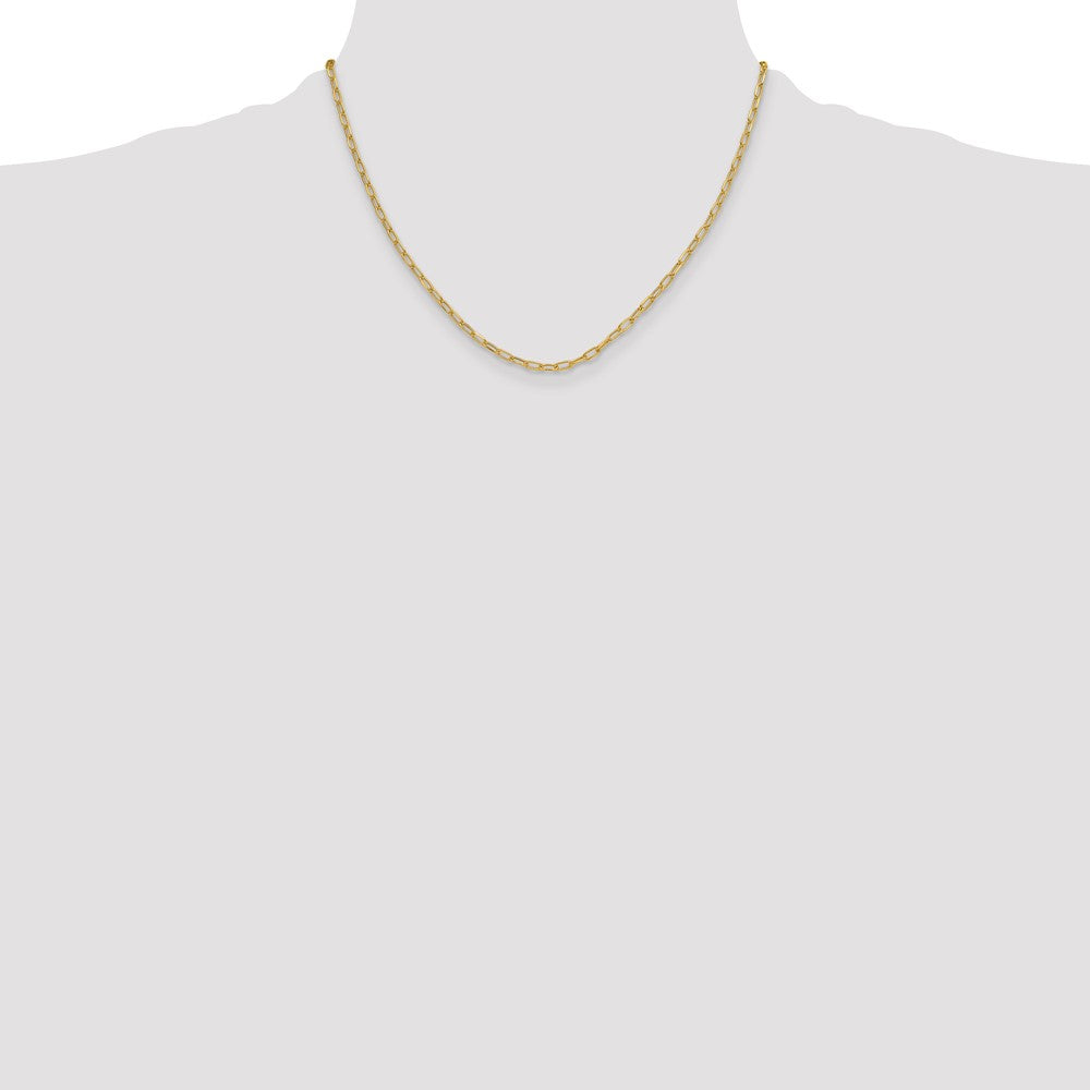 14k 3.0mm Semi-Solid Beveled D/C Paperclip Chain