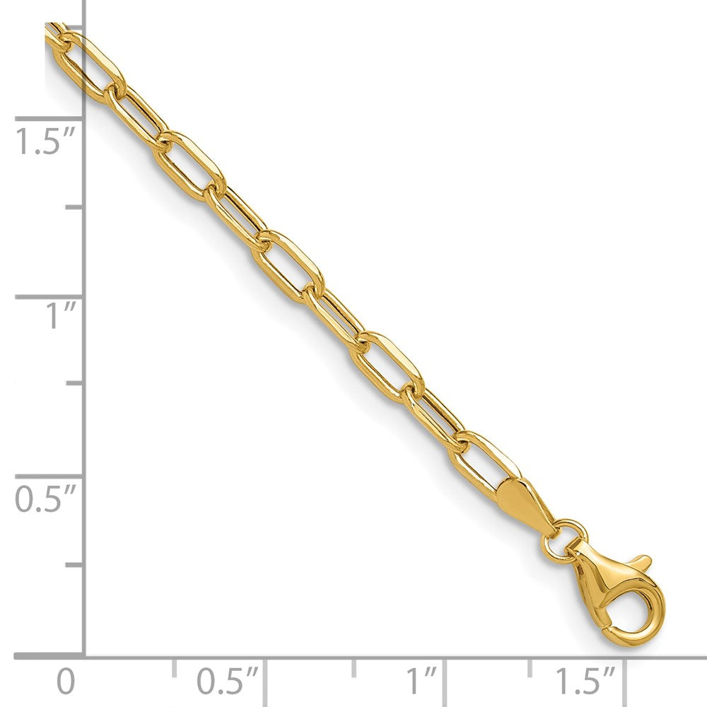 14k 3.0mm Semi-Solid Beveled D/C Paperclip Chain