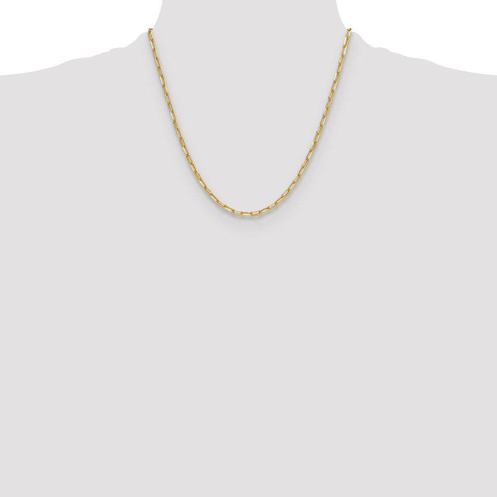 14k 3.7mm Semi-Solid Beveled D/C Paperclip Chain