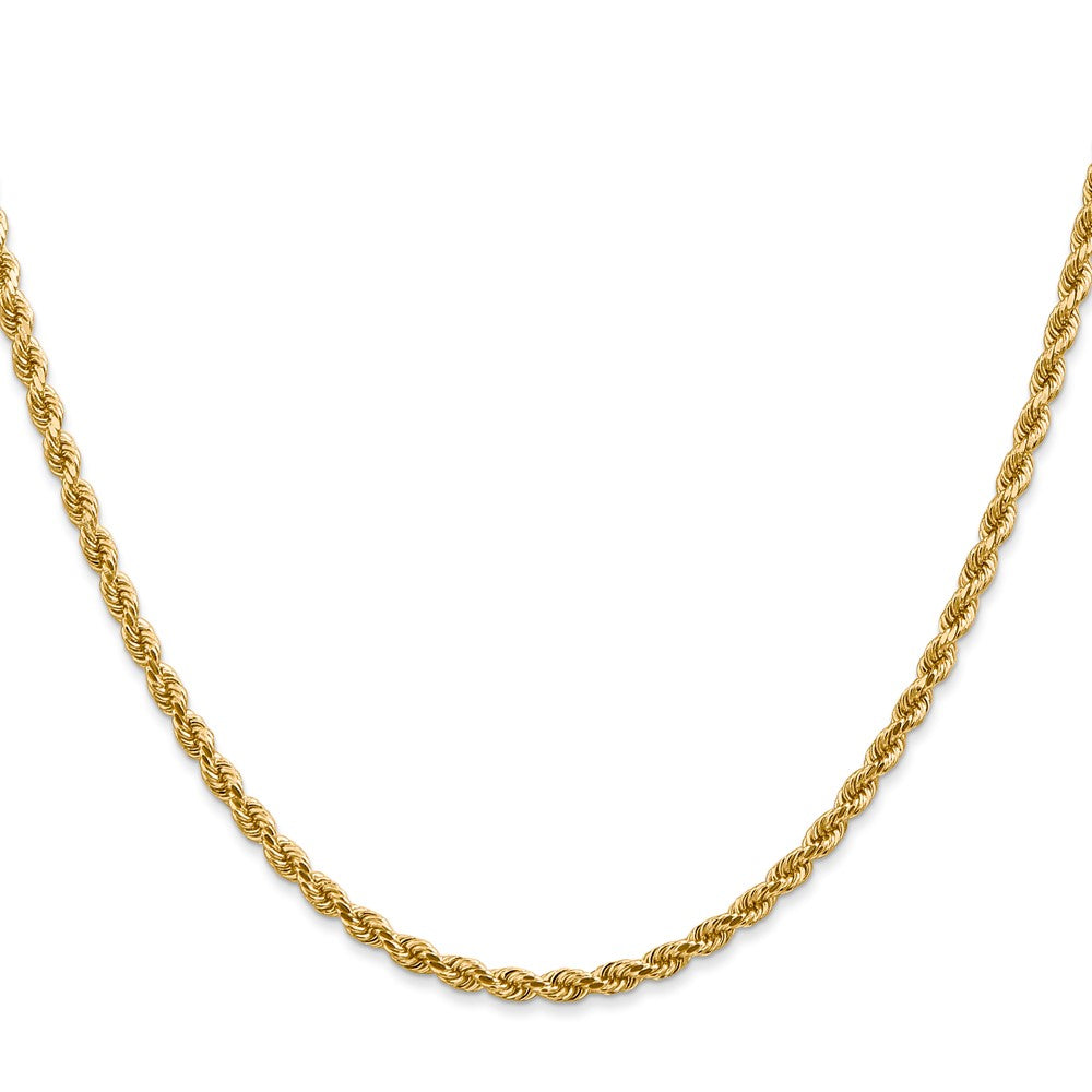 14K White Gold 2.75mm Diamond-Cut Rope Chain