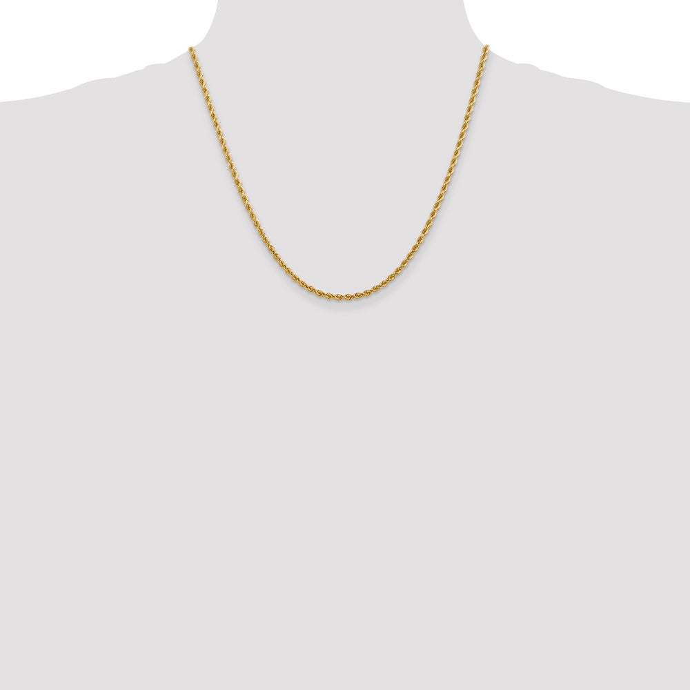 14K White Gold 2.75mm Diamond-Cut Rope Chain